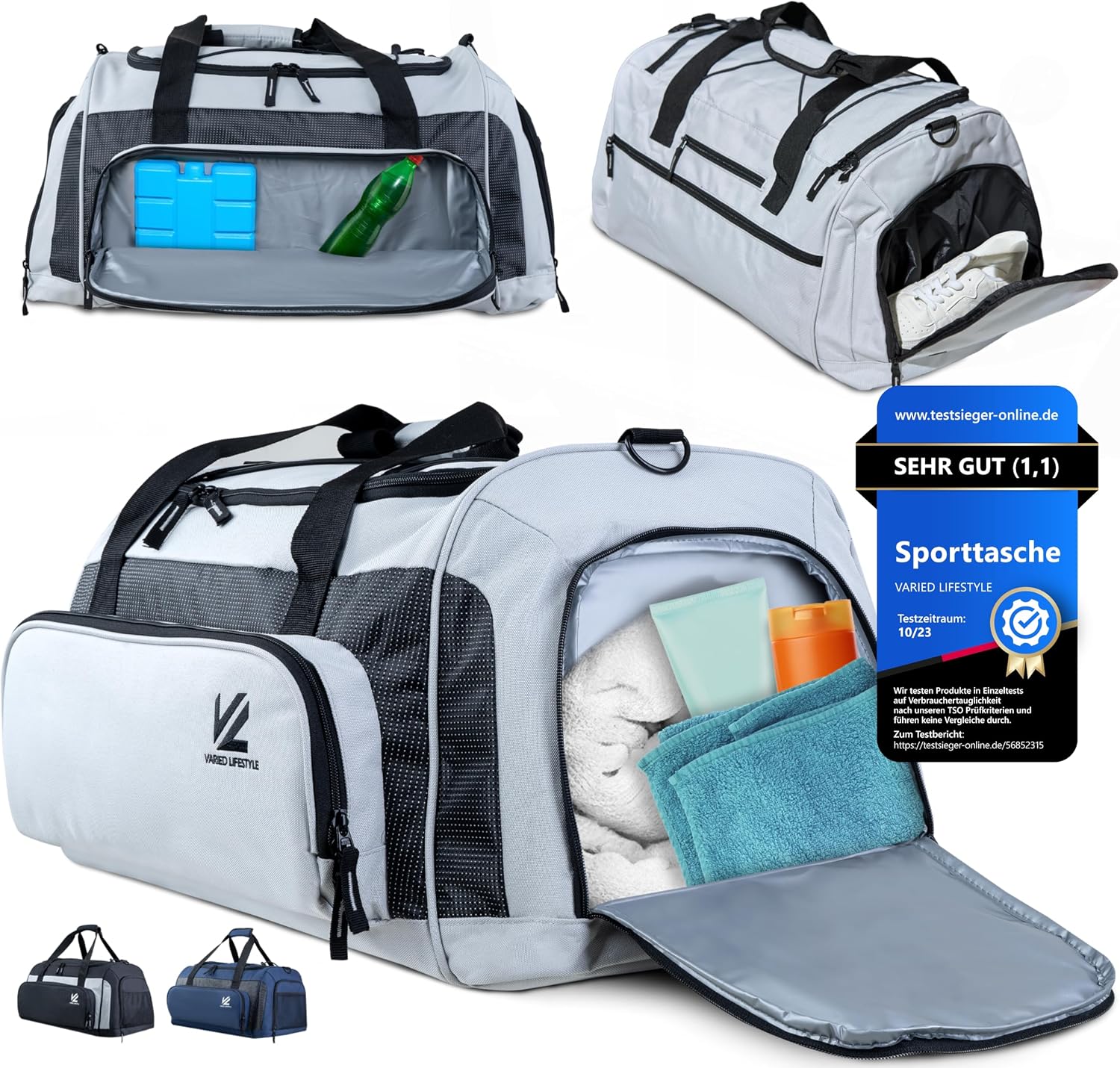 Sporttasche — unisex, isoliert, 50L, grau