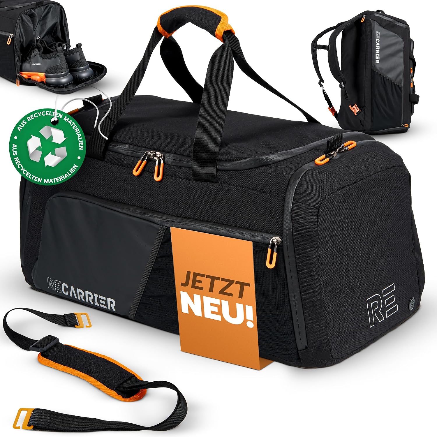 Sporttasche: für Damen, für Herren, recycelbar, wasserbeständig, 50L