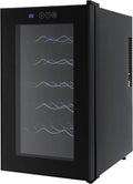Kompakter Weinkühlschrank mit LED-Touchscreen, 18 Flaschen, Einstellbare Temperatur, Glasdesign
